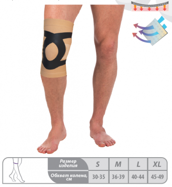 картинка Т-8521 Бандаж эластичный на коленный сустав с усиливающими лентами от РУП Медтехника