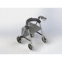 Ходунки-роляторы с ручным тормозом, стальные, четырёхколёсные