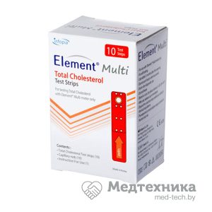 Тест-полоски для измерения уровня холестерина Element Multi 10 шт